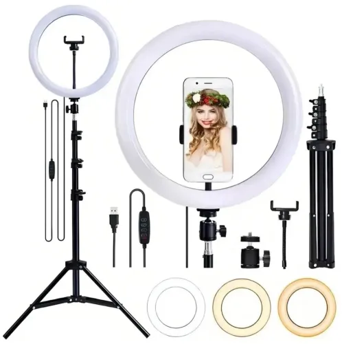 Ring Light Com Tripe 210cm Preto 3 Três Cores