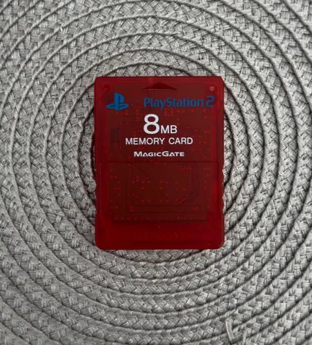 Memory Card PS2 Original Translúcido Vermelho