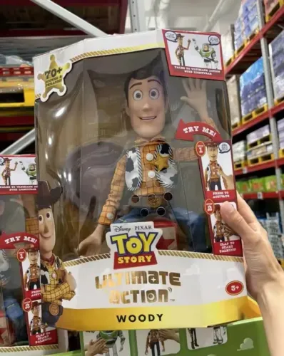 Boneco toy story Woody ultimate action Lançamento Fala, tag buzz Slinky jessie Barbie