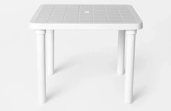 Mesa Plástica Quadrada Desmontável Área de Lazer/Piscina 83x83Cm
