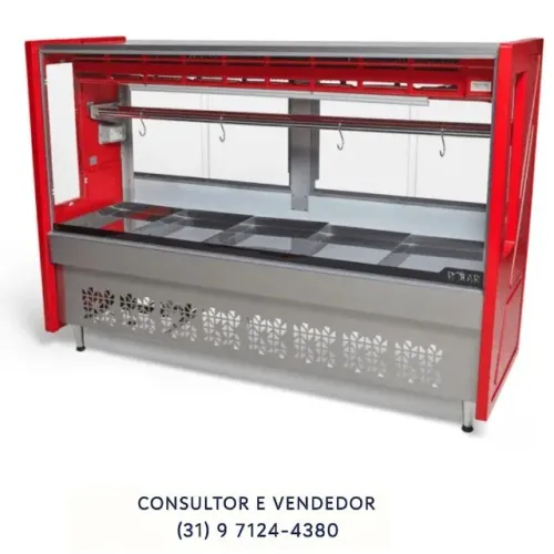 Balcão de Açougue 1,75M Vermelho Polar 127V