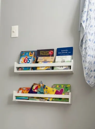 2 Prateleira decoração Nicho Livros Infantil Branco
