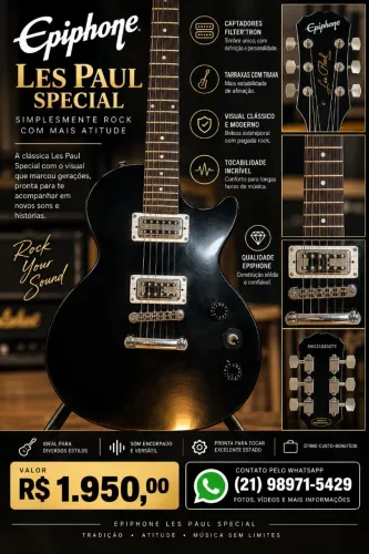 Guitarra Epiphone Les Paul Special (Upgrade: Captadores filtertron e tarraxas com trava)
