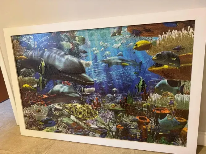 Quadro Quebra-Cabeças 3000 peças Fundo do Mar (com Moldura e Vidro)