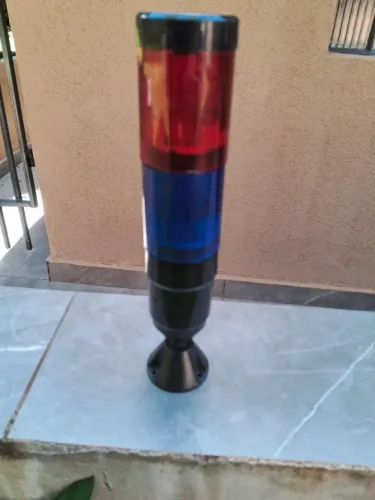 Torre luminosa sinaleiro painel 2 lâmpadas 220 Vac. - azul e vermelho