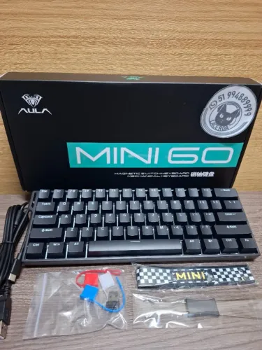 Teclado Magnético Sem Fio Aula Mini60 HE, 60%, Hall Effect, SEM RGB, Switch Stormrise