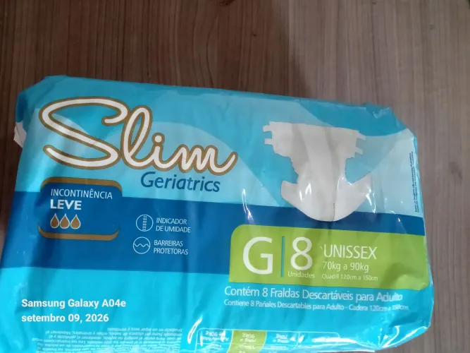FRALDA GERIÁTRICA SLIM G COM 8 UNID