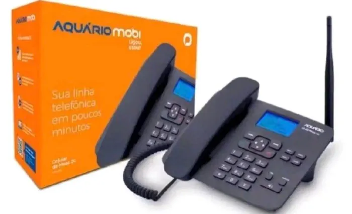 Telefone Celular Fixo Aquário para 2 Chips Preto Ca-42s