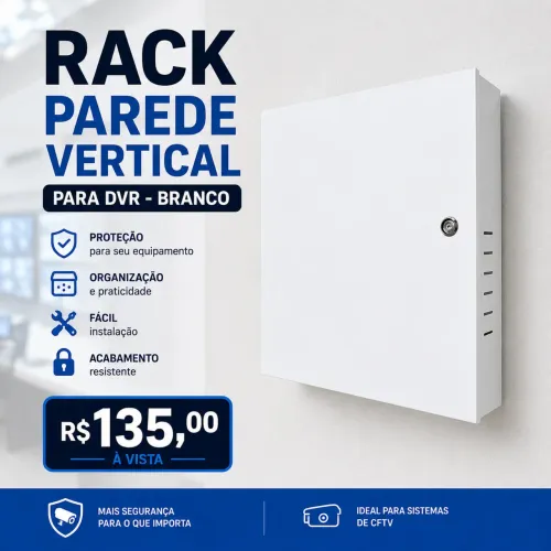 RACK PAREDE VERTICAL PARA DVR - BRANCO