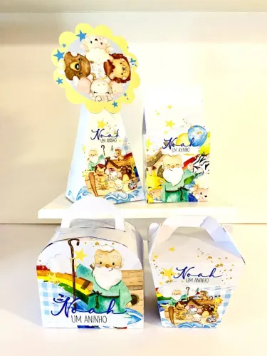Caixinhas de Festa Infantil Personalizadas Mimos - Arca de Noé