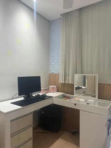 Penteadeira Escrivaninha Branca com Espelho - R$ 240