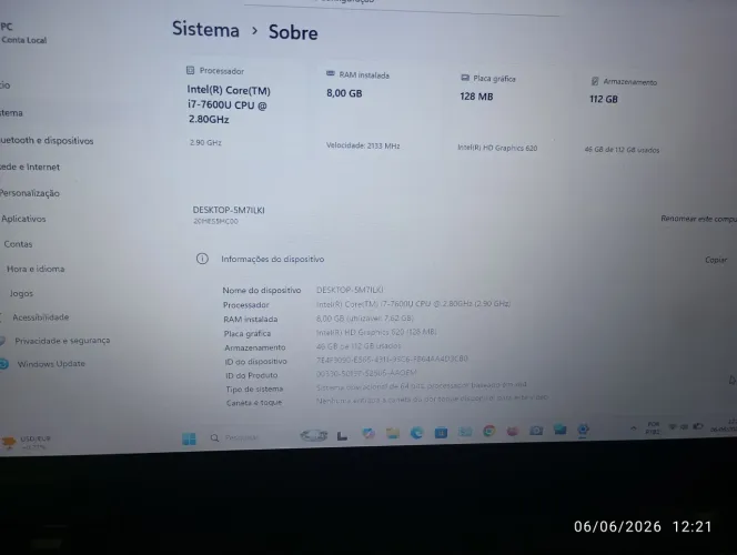 Notebook T470 Lenovo ThinkPad