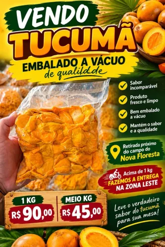 Tucumã descascado a vácuo