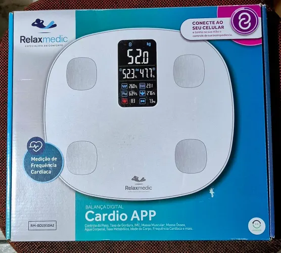 Balança Digital C/Bioimpedância Cardio App Relaxmedic