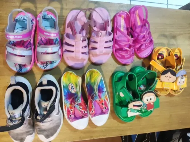 Lote 7 Pares Calçados Menina 26/27 Mini Melissa Nike Grendene