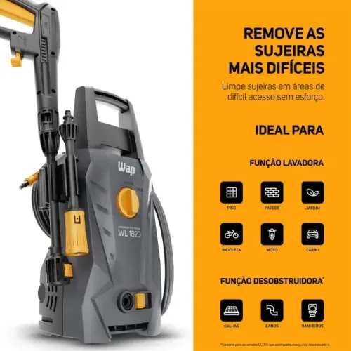 Lavadora WAP de Alta Pressão WL 1820 com Agulha Desobstruidora, 330L/h, Bico Ajustável, 22