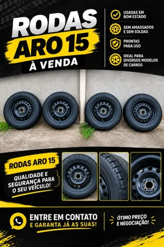 Roda de ferro aro 15 pra sair rápido. (Aceito proposta)