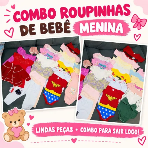 Roupas de bebê menina combo barato pra ir logo