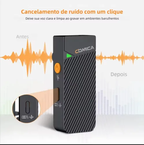 Microfone lapela sem fio Cômica Vimo C kit completo: mics e um receptor