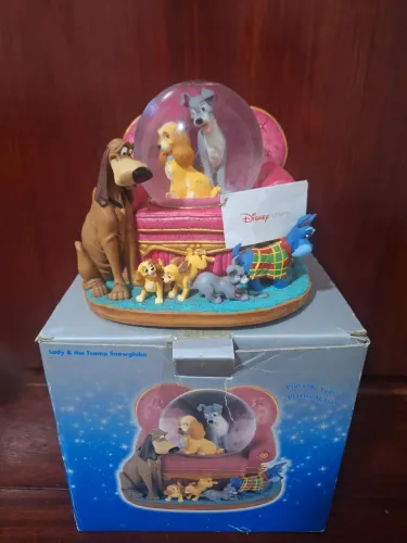 RELIQUIA Globo de Neve original Disney Store A Dama e o Vagabundo. Musical. Novo, caixa