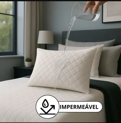 Kit 2 Travesseiros C/ Fronha De Zíper Matelados Impermeáveis