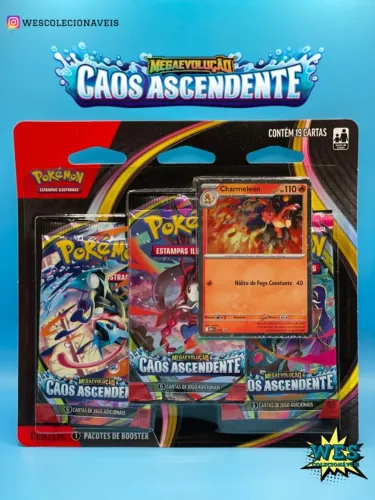 Blister Triplo (3 booster + 1 carta extra) Caos Ascendente (TCG Pokémon) - Original Copag