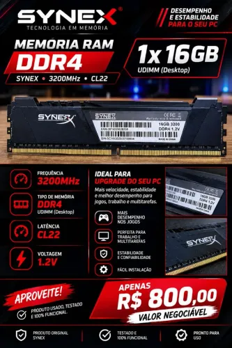 Synex 3200mhz DDR4 CL22 - 1X16GB