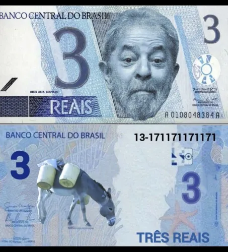 Cedula fantasia do Lula