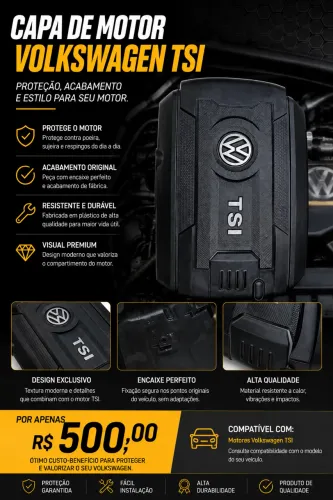 Capa tampa motor VW Golf Gti 2014/2017