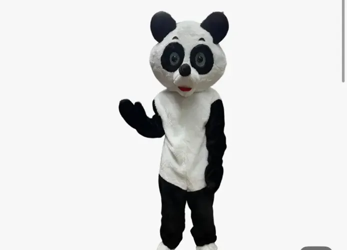 Fantasia Mascote Urso Panda Pelúcia Adulto Festa