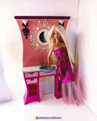Penteadeira Banheiro Barbie Vintage Anos 90 - Item de Coleção