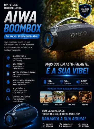 Vendo boombox aiwa semi nova