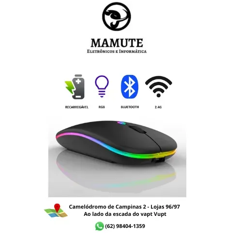 Mouse Bluetooth Sem Fio Compatível Com Celular Notebook Computador Tablet