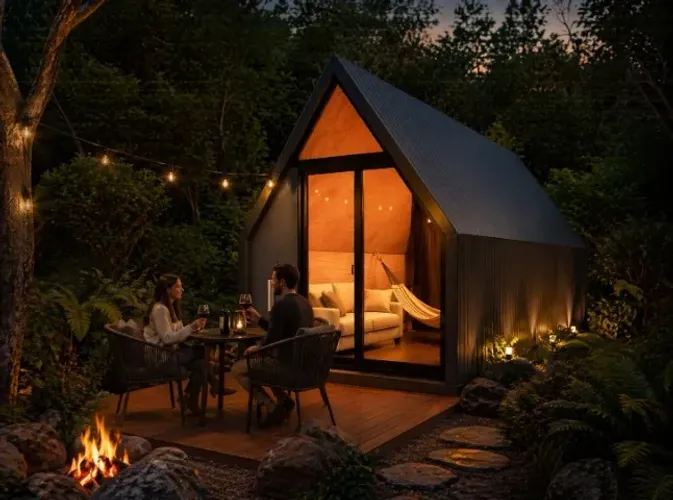 CHALÉ CABANA A-FRAME PRÉ-FABRICADO - Pronto para Airbnb e Sítios (15m²)