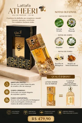 Perfume árabe Lattafa ATHEERI EAU DE PARFUM | 100 ML