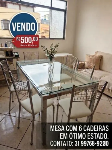Mesa 6 lugares, excelente estado! Oportunidade!