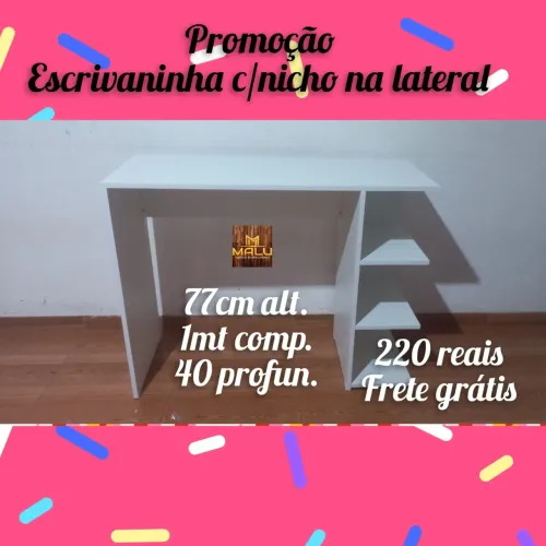 Escrivaninha com nicho na lateral 