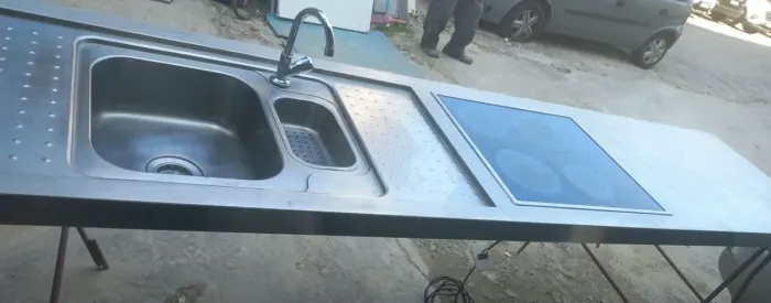 Pia Completa 2,70m ? Aço Inox + Cooktop Bosch + Torneira INCLUSAS