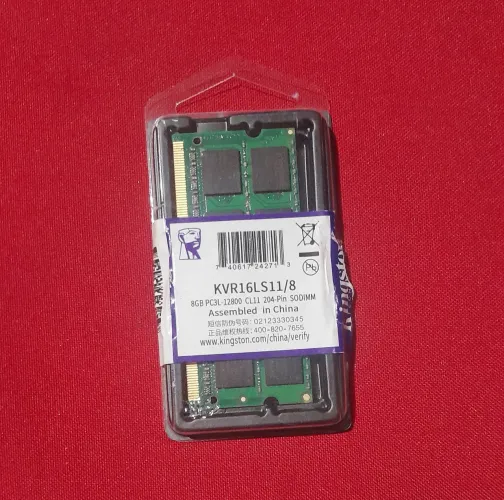MEMÓRIA RAM KINGSTON DDR3L 8GB NOTEBOOK 1600HMZ KVR16LS11/8