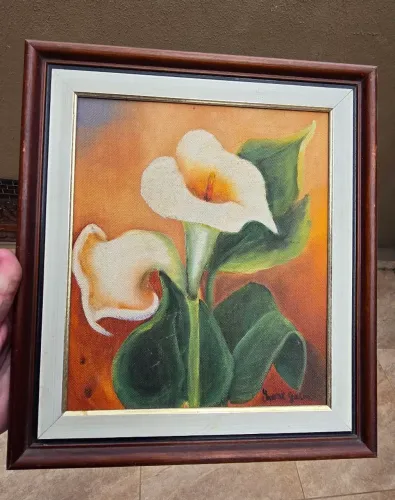 Quadro decorativo copo de leite pintura à óleo