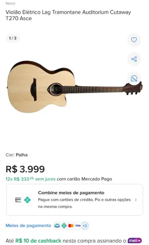Violão LAG Tramontane T270 Promoção 