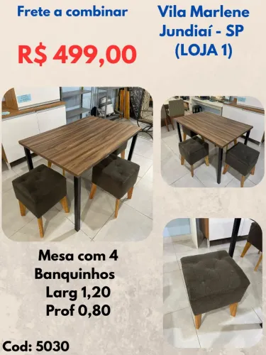 Mesa com 4 Banquinhos 