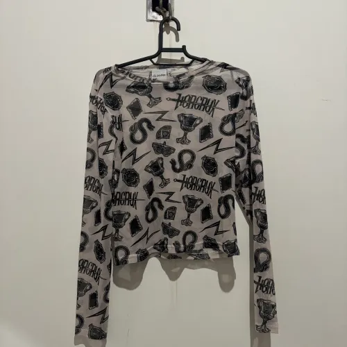 blusa cropped em tule harry potter