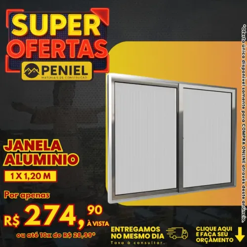 Janela Alumínio 1 x 1,20m