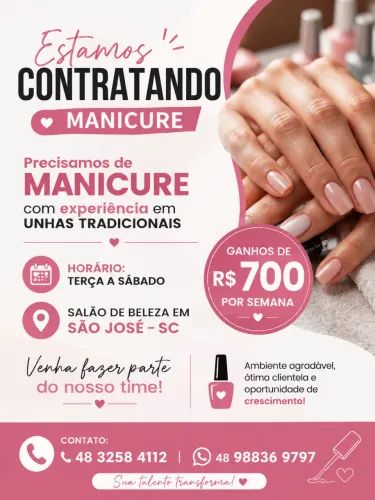 Vaga para manicure