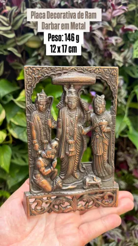 Placa Decorativa de Ram Darbar em Metal