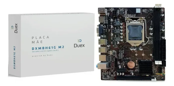 Placa Mãe Duex DXMBH61G M.2 LGA 1155 DDR3 Intel H61 mATX Preto