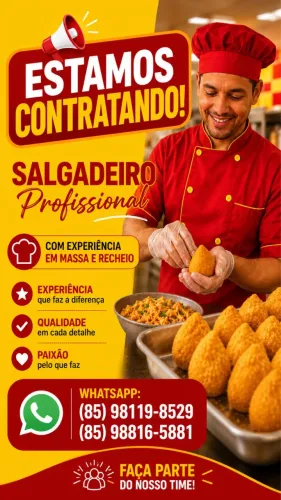Contratar se salgadeiro com experiência