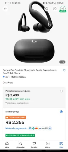 Vendo fone de ouvido powerbeats pro 2, pra você que gosta de ouvir música com qualidade 