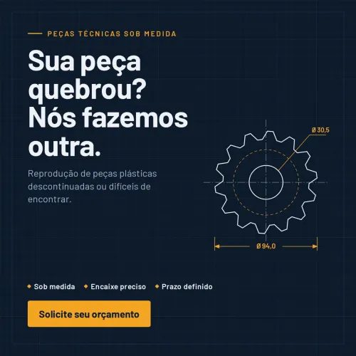 Peças plásticas sob medida - reprodução e desenvolvimento